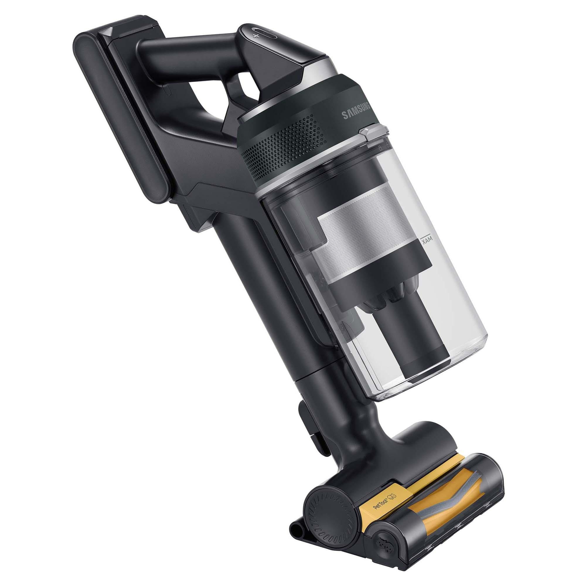 Aspirator Samsung Jet Dual Brush, 210 W, 580 W, negru cromat, 250x930x202 mm, set cu accesorii