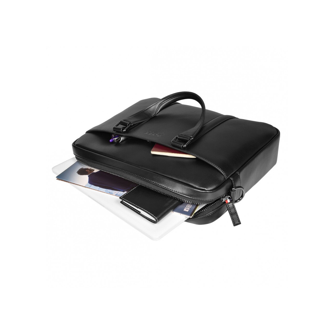 Geanta Laptop Port Designs VERSAILLES II, cu port USB, 13/14, Piele, Negru