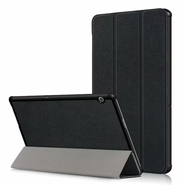 Husa pentru tableta Huawei Mediapad T5 10.1 2018 W09/W19/L03/L09, Accesorio Fold Pro, Negru