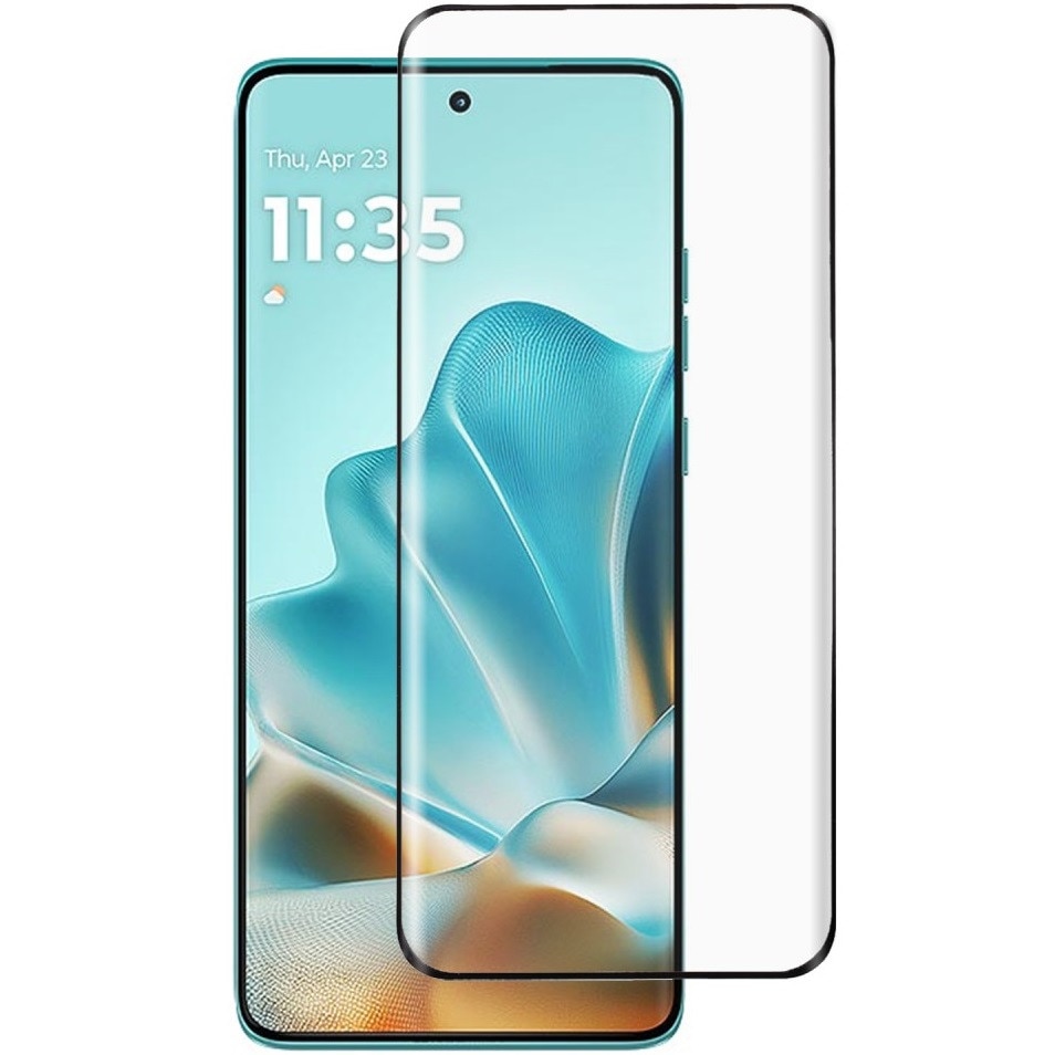Sticla Temperata 3D pentru Motorola Edge 60 / 60 Fusion, 9H, 0,3mm, neagra, set cu 2 servetele de curatare