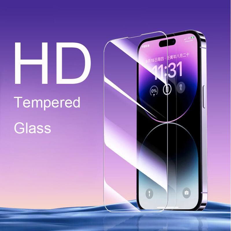 Folie protectie pentru telefon, sticla securizata, rezistenta la socuri, usor de instalat, transparenta, Pentru iPhone 14 Pro/15/16