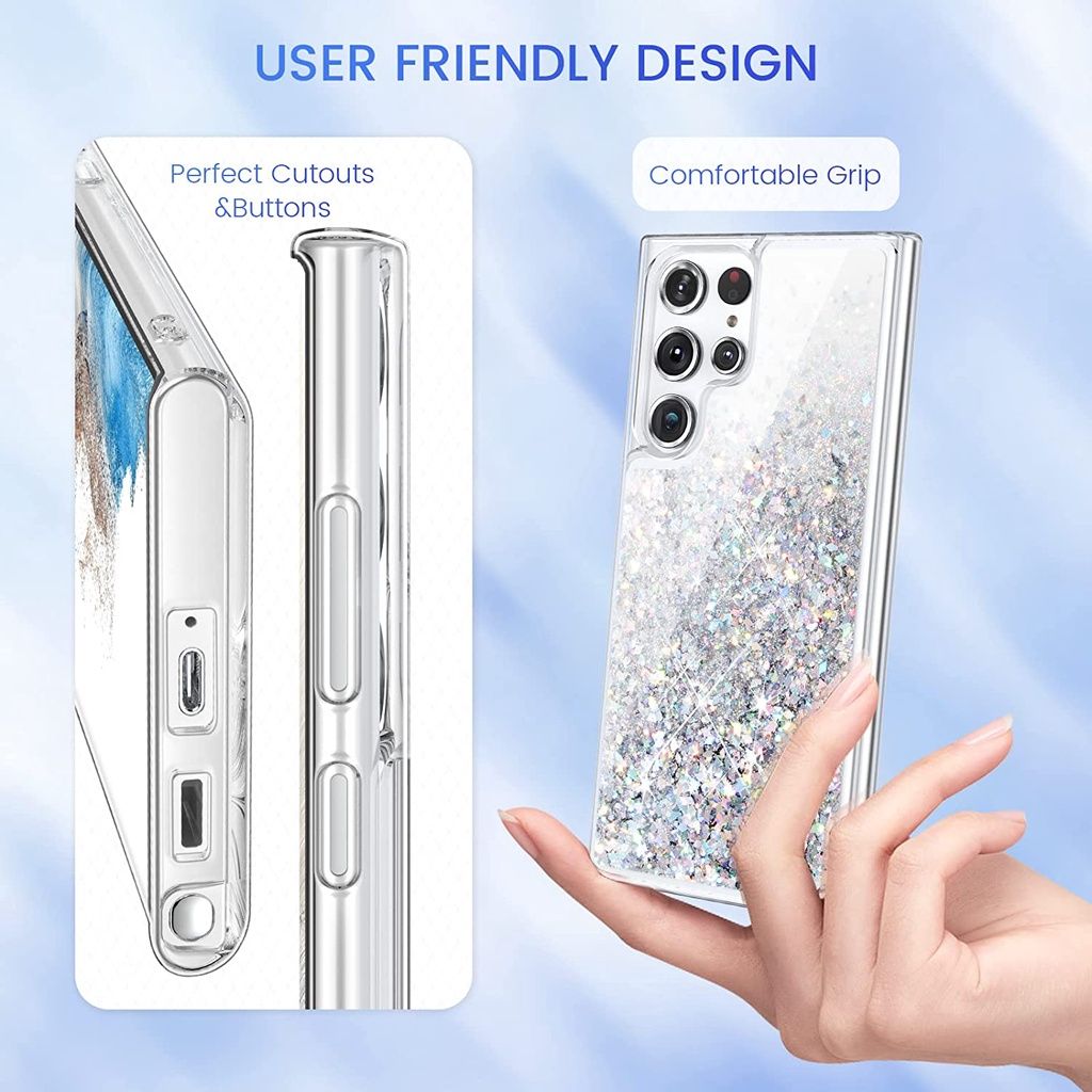 Husa TPU cu lichid sclipitor, compatibila cu Samsung Galaxy A55 5G, alb, rezistenta la zgarieturi