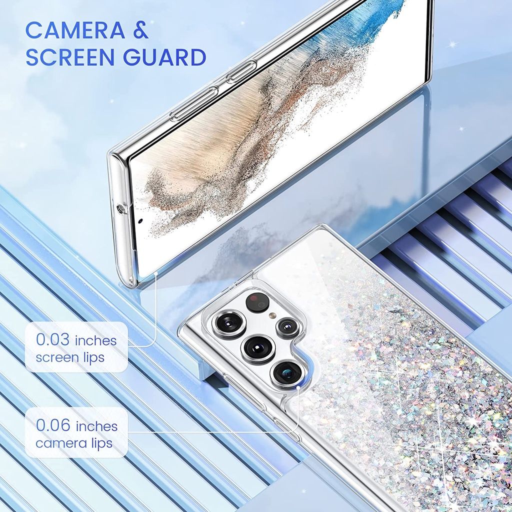 Husa TPU cu lichid sclipitor, compatibila cu Samsung Galaxy A55 5G, alb, rezistenta la zgarieturi
