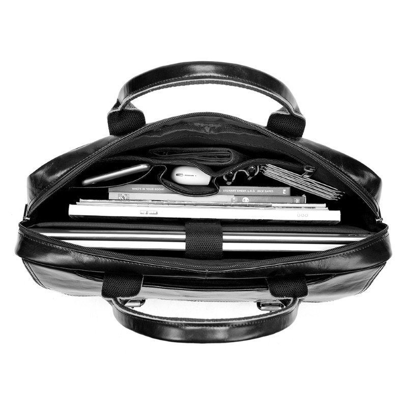 Geanta laptop, piele naturala, 15.6", JERMYN'S Norwich, neagra