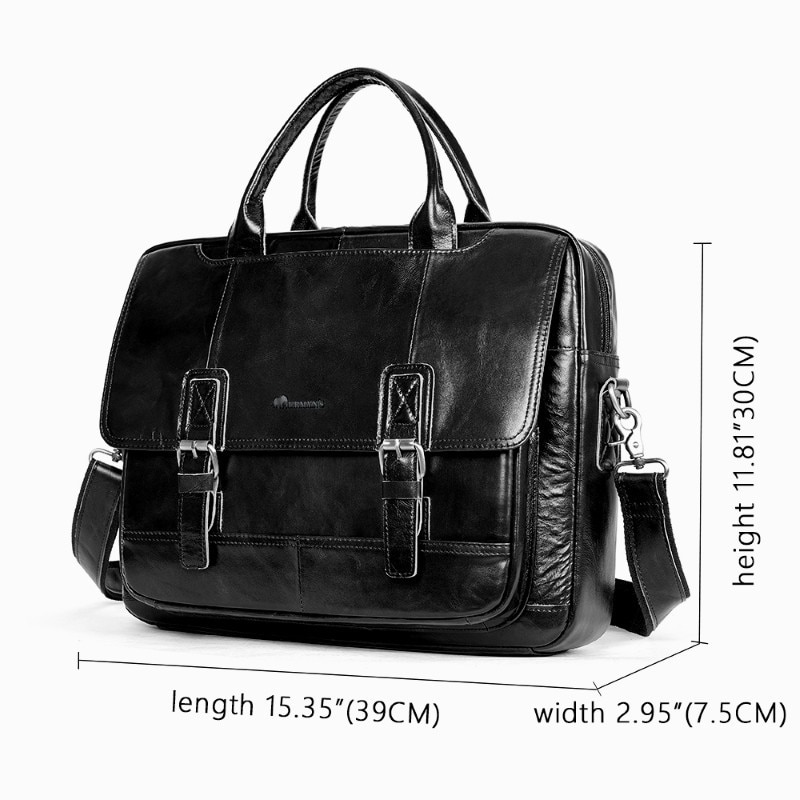 Geanta laptop, piele naturala, 15.6", JERMYN'S Norwich, neagra
