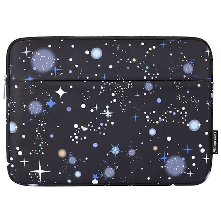 Etui laptop 13", XGSM, negru cu motiv nocturn, 355x251x24mm