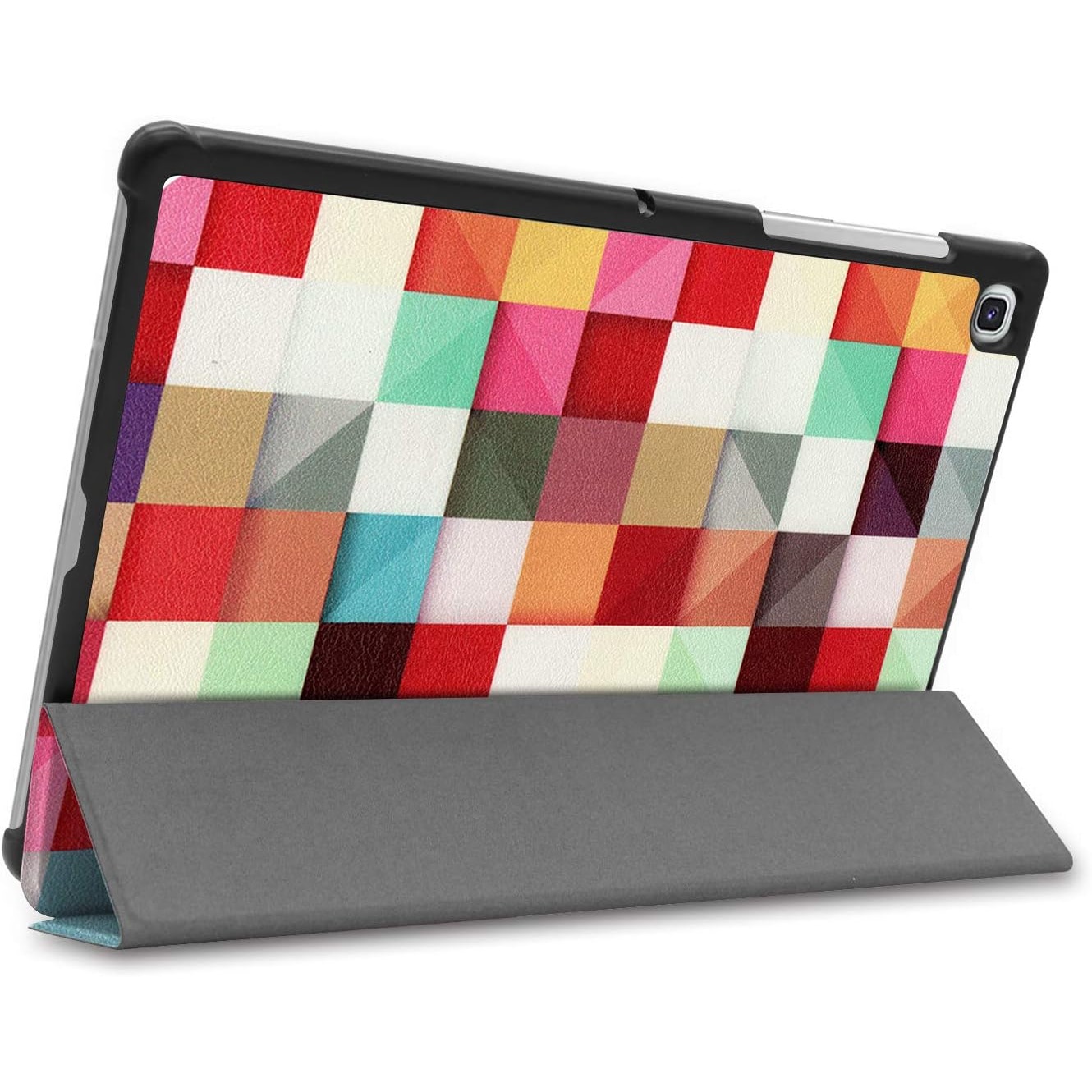 Husa pentru tableta Samsung Galaxy Tab A7 Lite, 8.7 inch T220 / T225 Sigloo, Slim, Smart Cover, Trifold, model Mosaic