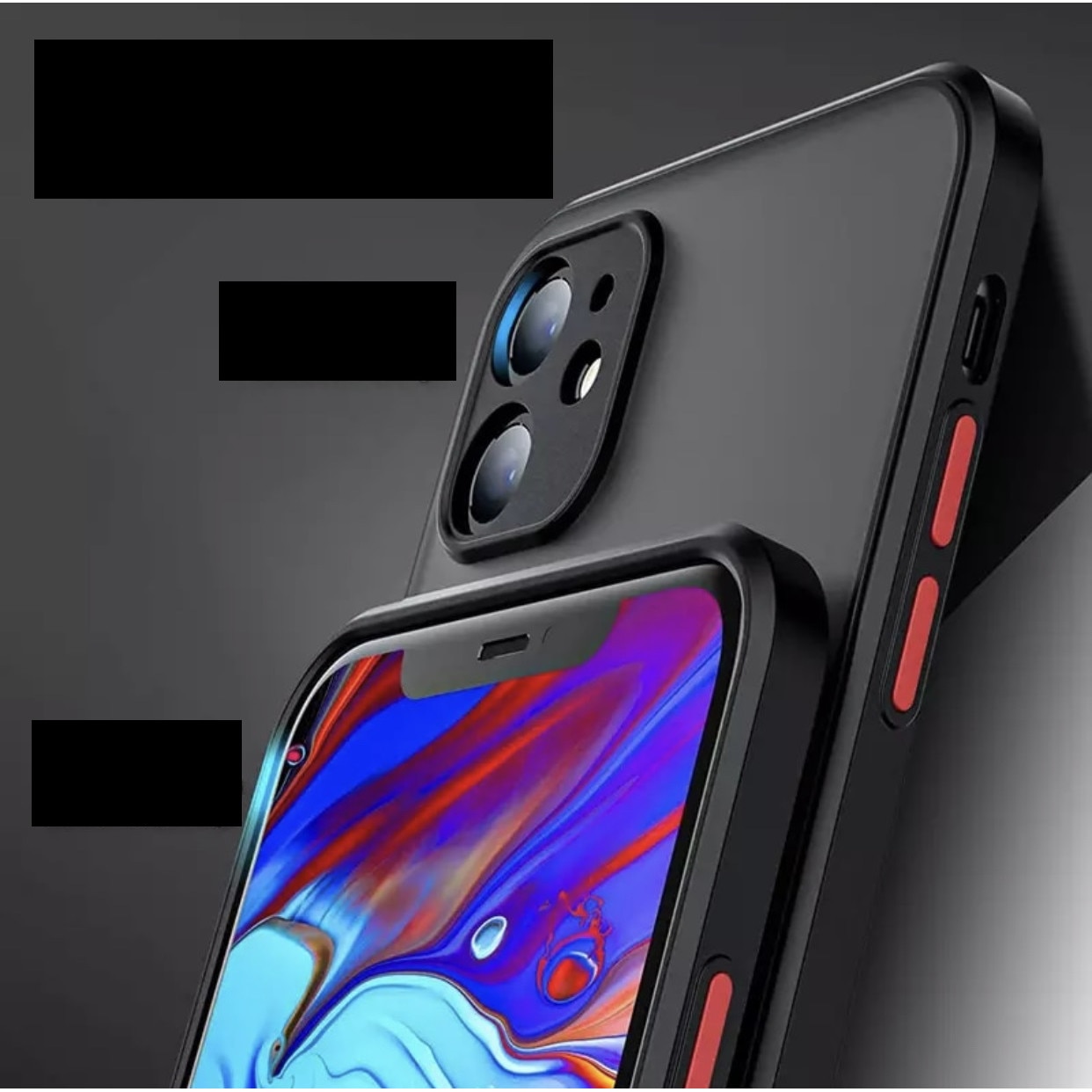 Husa Premium cu protectie la camere si finisaj mat, compatibila cu iPhone 13 / Negru