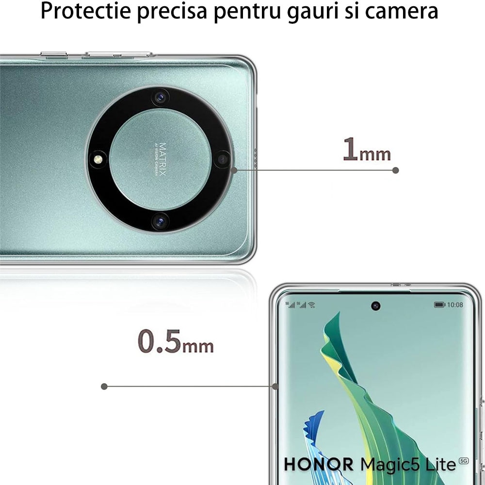 Husa pentru Honor Magic 5 Lite 5G Slim Anti-Shock, Transparent