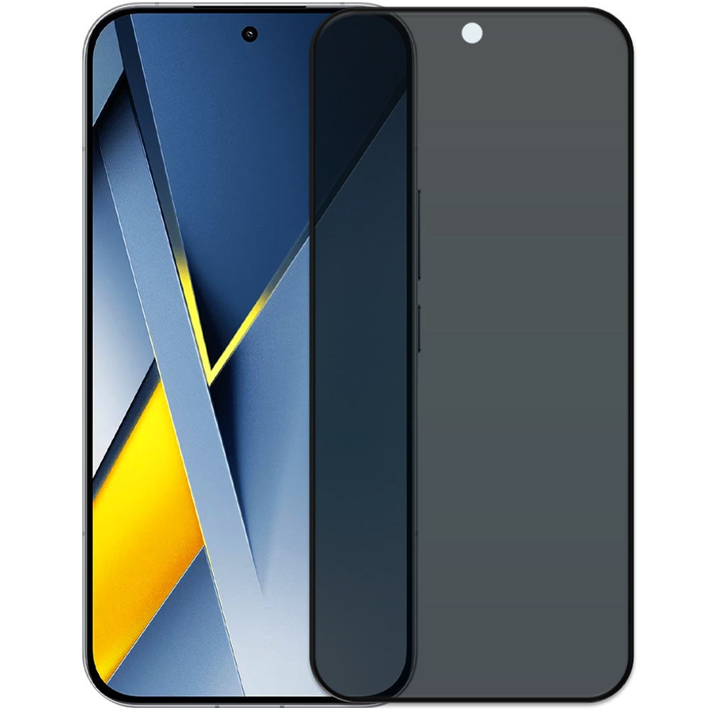 Folie din sticla securizata pentru Xiaomi Poco F8 Ultra, HAMSTERBOX Privacy Shield, Protectie completa ecran, Full face, Aplicare rapida, Case Friendly, Negru