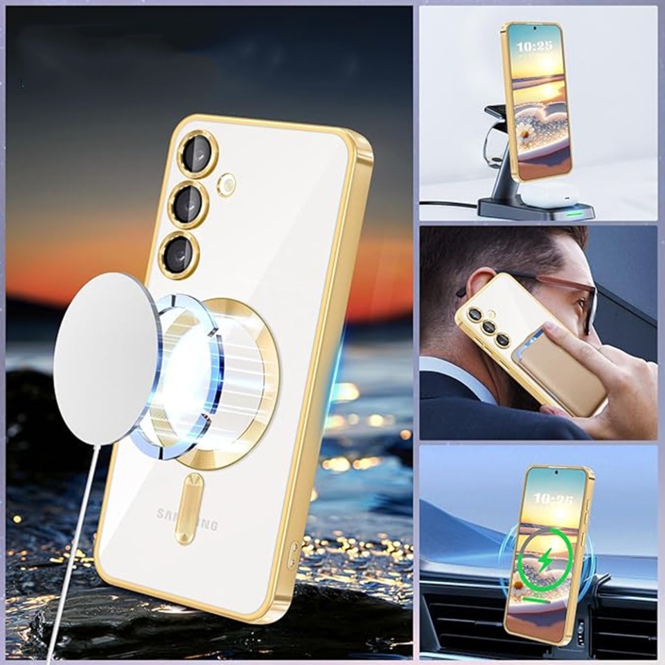 Husa pentru Samsung Galaxy S23, SKYDDAR INNOVATION, Luxury Shield Magsafe, Protectie Antisoc, set cu sticker, Roz