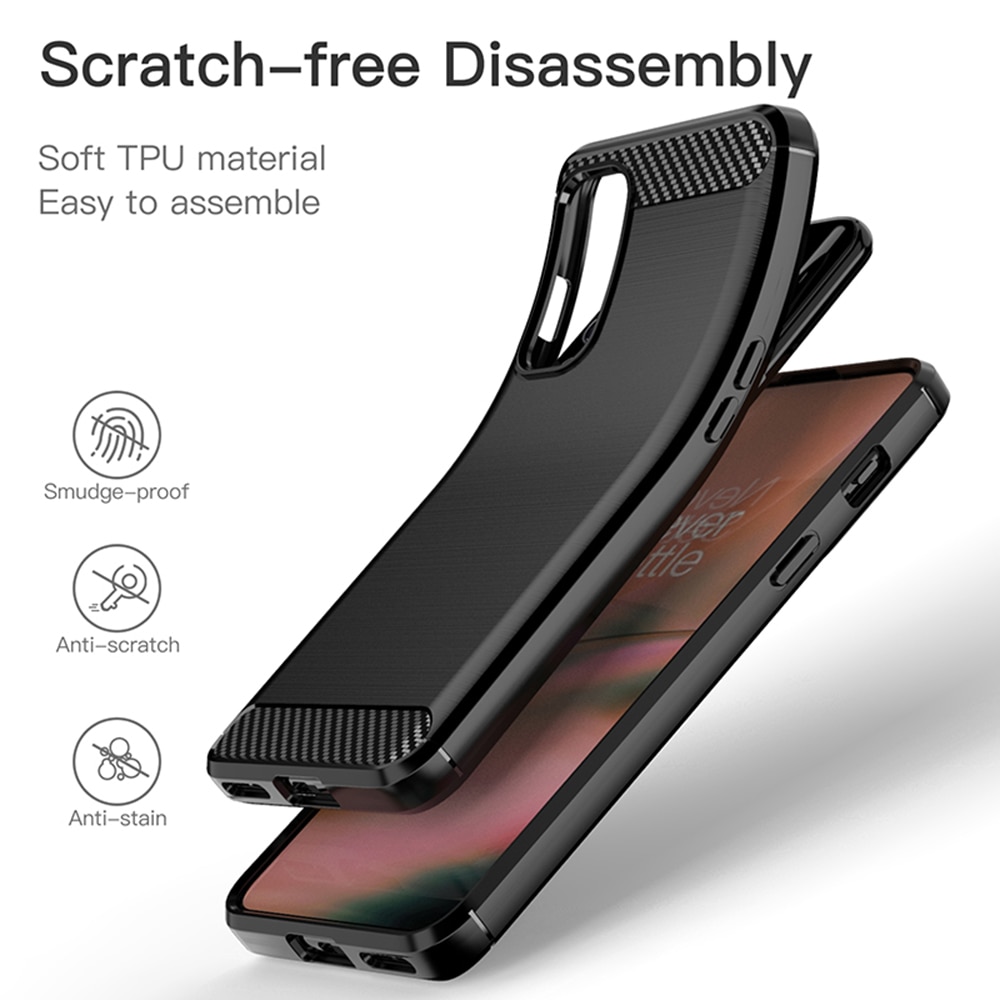 Husa telefon pentru Oneplus Nord 2 5G, TPU Carbon, Techsuit, negru