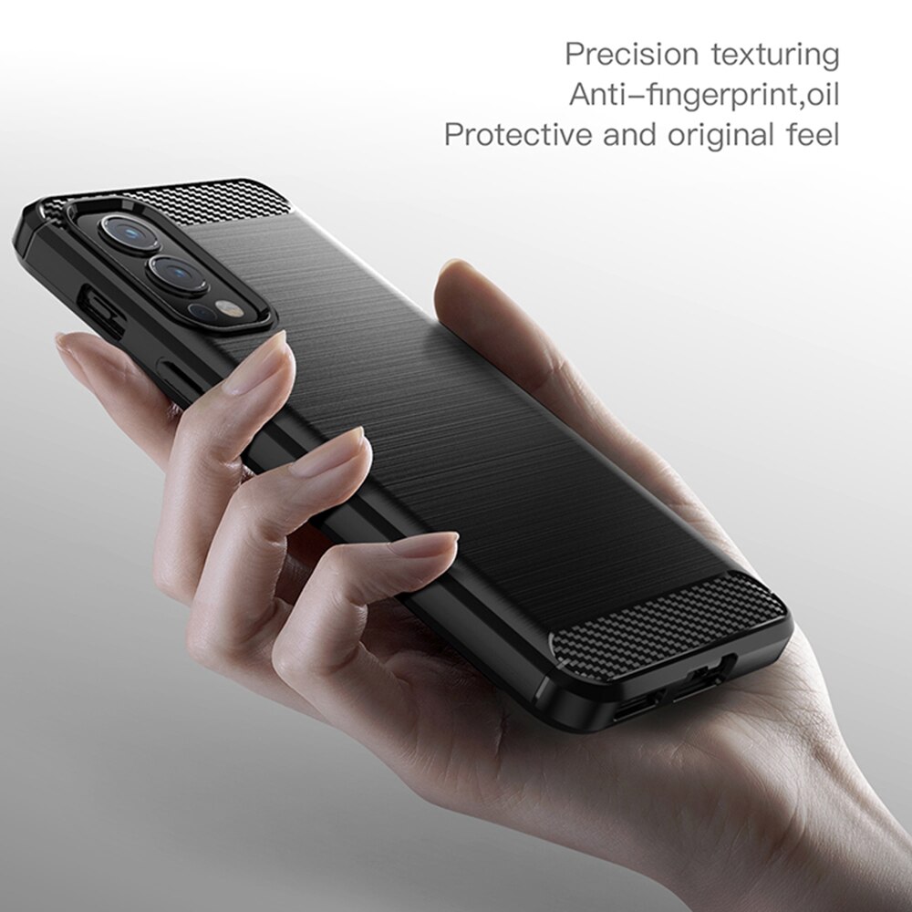 Husa telefon pentru Oneplus Nord 2 5G, TPU Carbon, Techsuit, negru