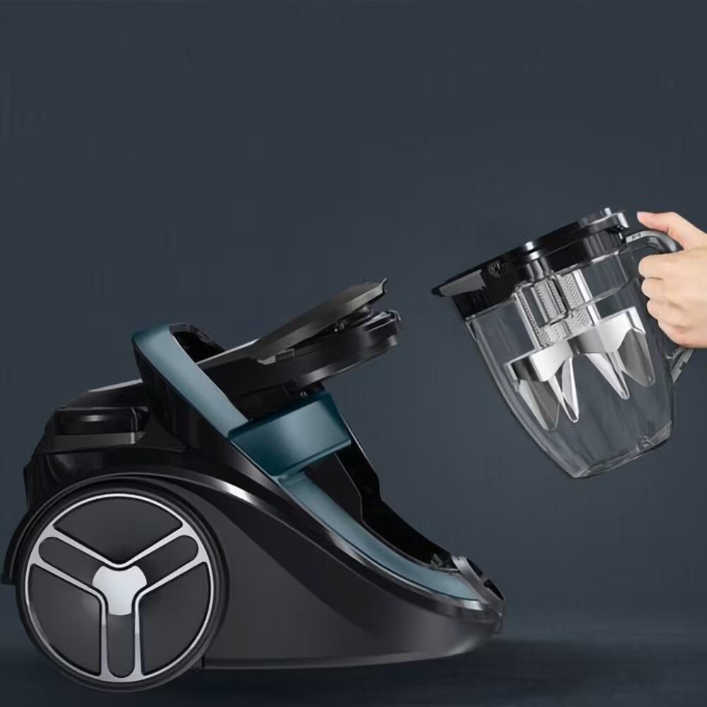 Aspirator fara sac Rowenta Silence Force Cyclonic Effitech RO7961EA, 2.5 L, 500 W, Negru/Verde