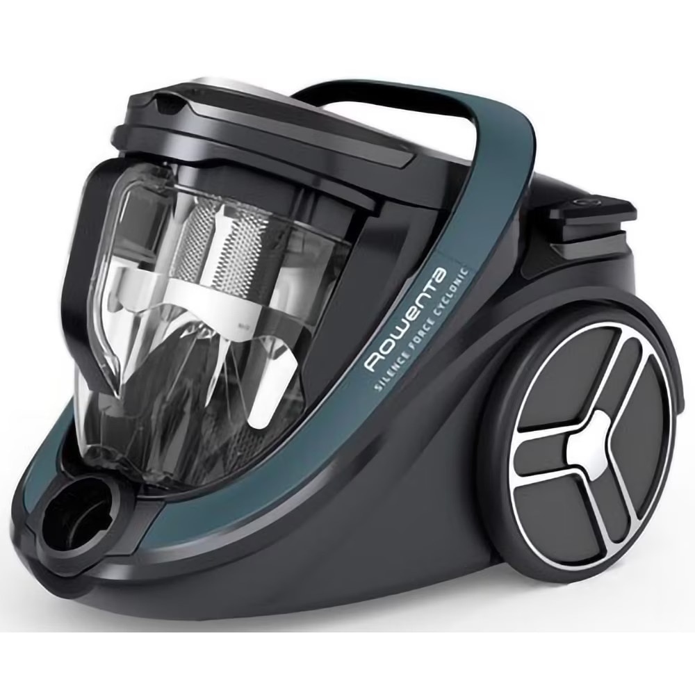 Aspirator fara sac Rowenta Silence Force Cyclonic Effitech RO7961EA, 2.5 L, 500 W, Negru/Verde