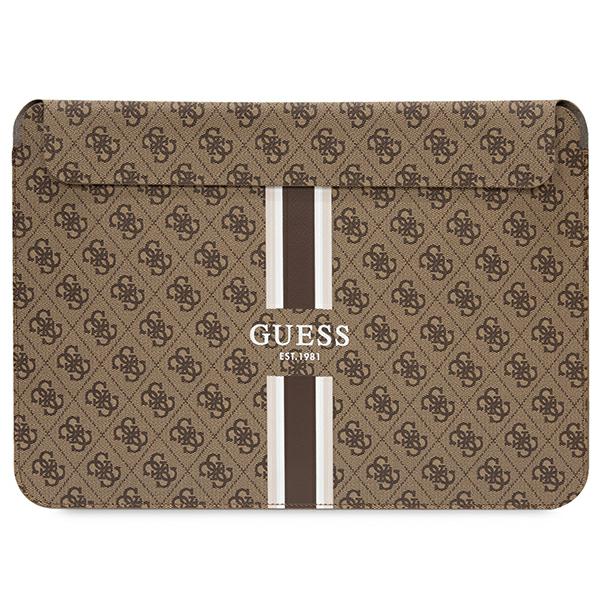Husa pentru laptop 14", Guess, Sintetic, Inchidere magnetica, Maro