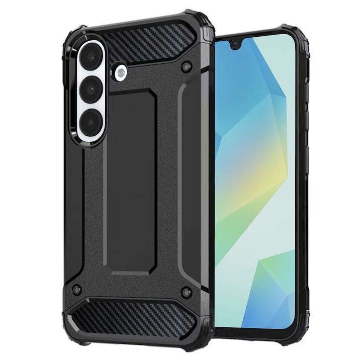 Husa pentru Samsung Galaxy A17 5G / A17 4G Daden® Hybrid Armor, Protectie sporita, Antisoc, Calitate Premium, Negru