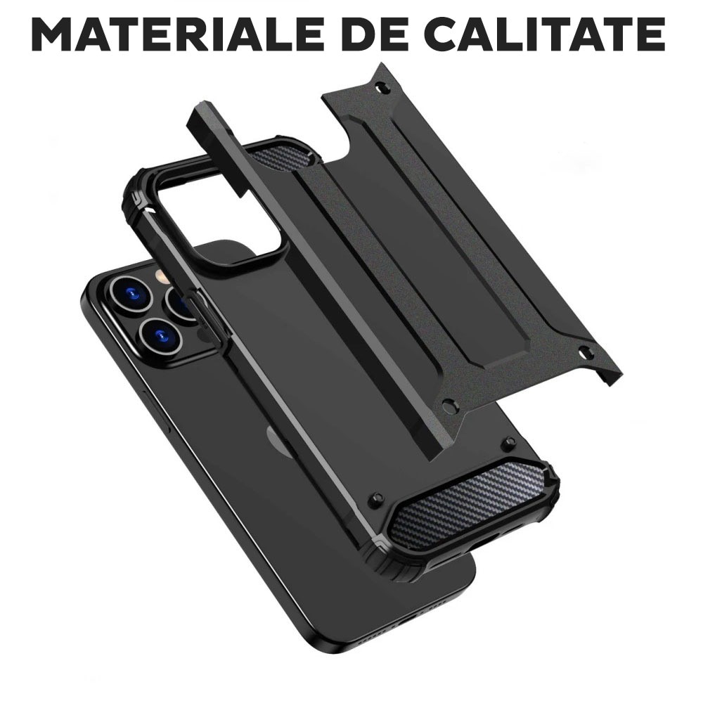 Husa pentru Samsung Galaxy A17 5G / A17 4G Daden® Hybrid Armor, Protectie sporita, Antisoc, Calitate Premium, Negru