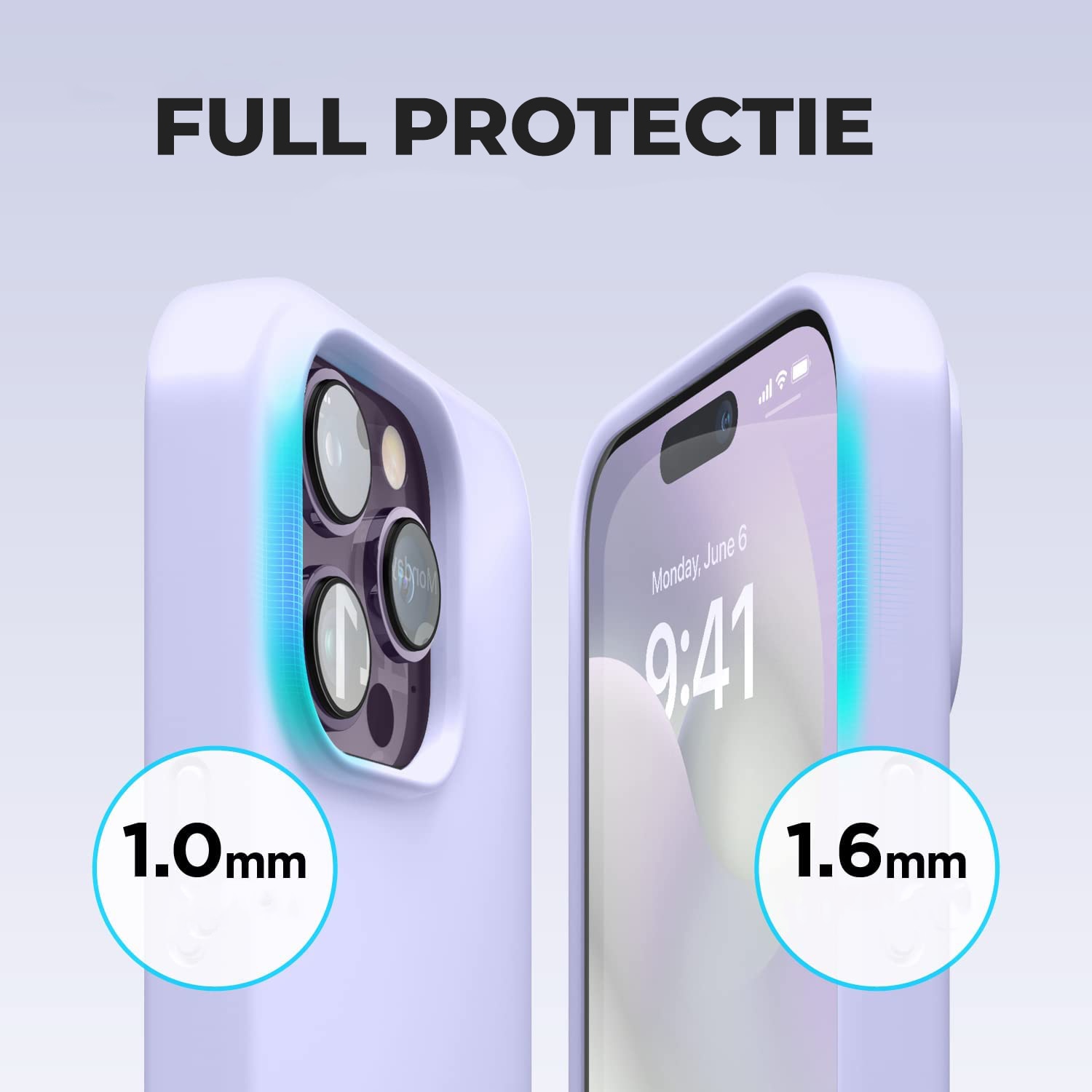 Husa pentru iPhone 16 Pro DaDen®, Ultra Slim, Silicon, Calitate Premium, Interior din microfibra, Mov