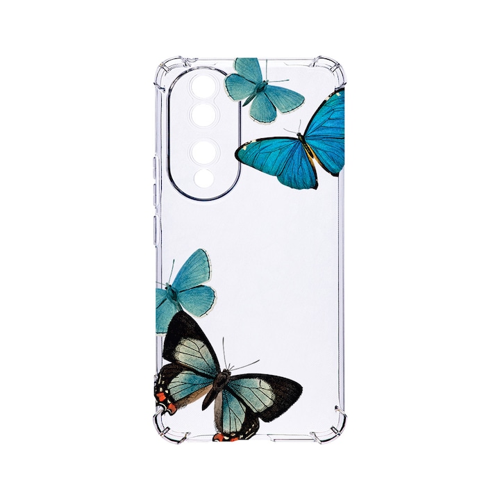 Husa BestCase® Anti Shock 1.5MM, Compatibila Cu Honor 90, Beautiful Blue Butterflies, Rezistenta La Socuri, Protectie Camera, Margini ridicate pentru protectia ecranului, AS 991