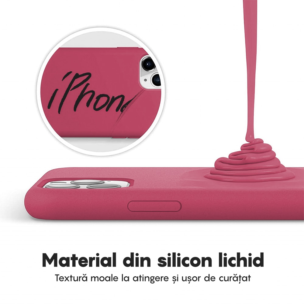 Husa CASEY STUDIOS™ compatibila cu iPhone 11 Pro Max, Soft Silicone Premium, Microfibra in Interior, Burgundy, de Protectie, Ultra Slim, pentru Incarcare Wireless, Margini Ridicate de Protectia Ecranului si a Camerelor