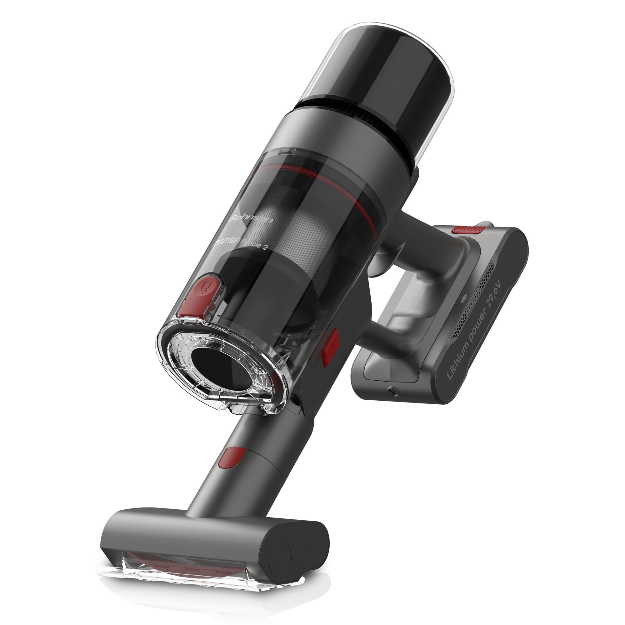 Aspirator vertical 2 in 1, Rohnson M19 Mamba Force 2, motor BLDC, 415 W, 200 AW, 29.6 V, 78d B, cyclone, 0.6 L, 32 kPa, senzor de praf, autonomie 60 min