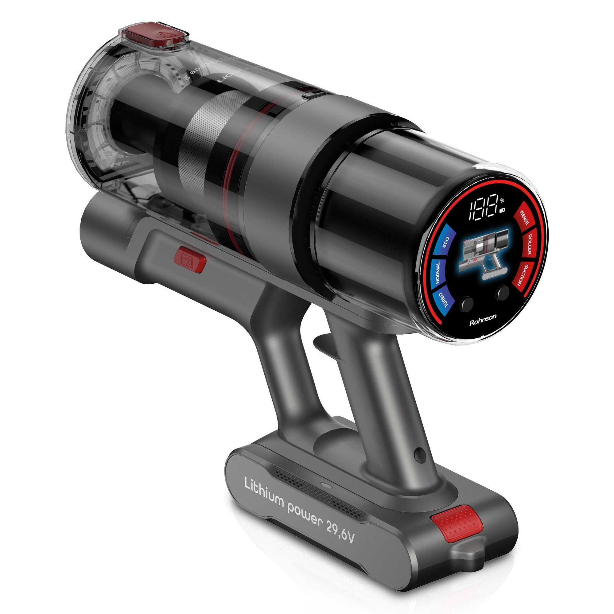 Aspirator vertical 2 in 1, Rohnson M19 Mamba Force 2, motor BLDC, 415 W, 200 AW, 29.6 V, 78d B, cyclone, 0.6 L, 32 kPa, senzor de praf, autonomie 60 min