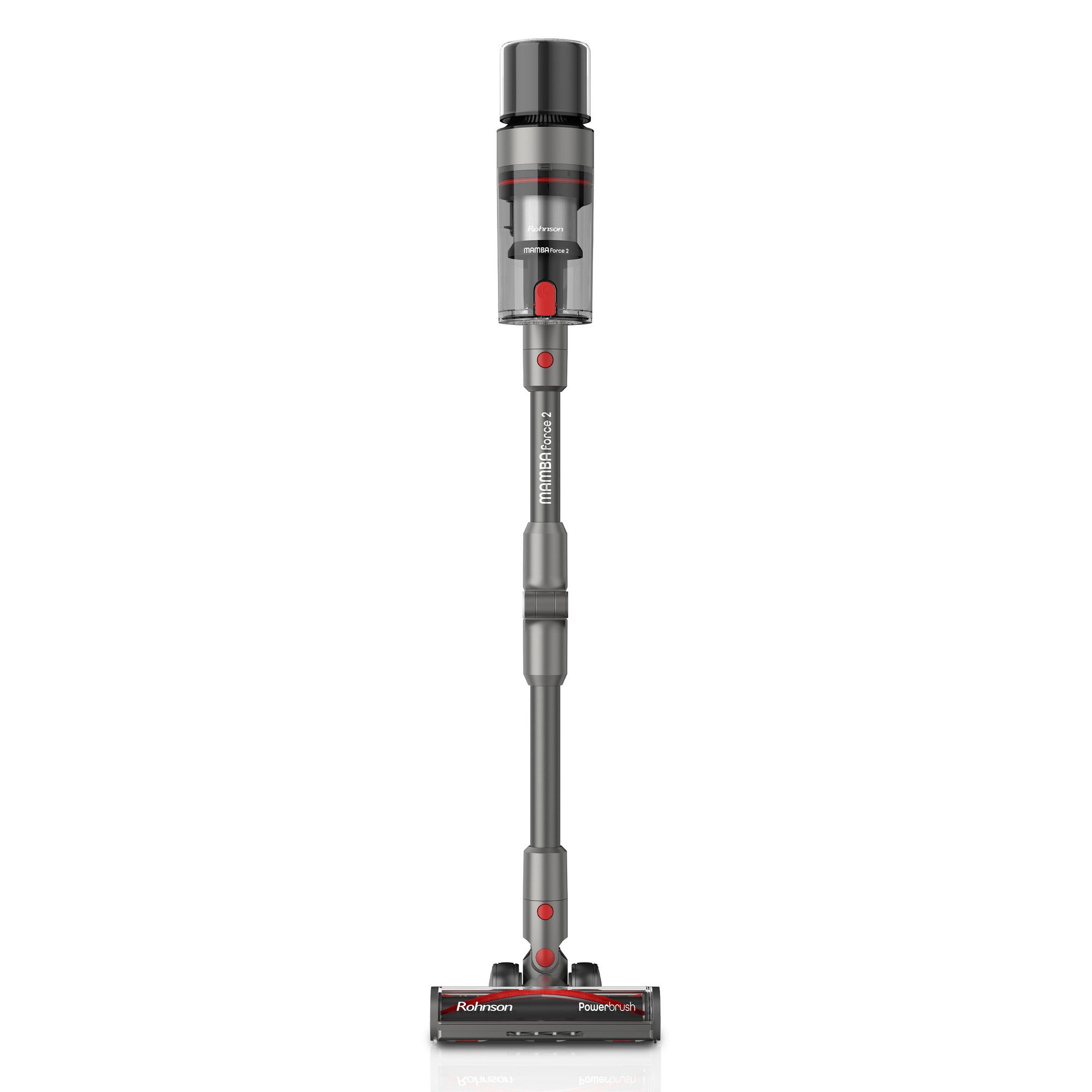 Aspirator vertical 2 in 1, Rohnson M19 Mamba Force 2, motor BLDC, 415 W, 200 AW, 29.6 V, 78d B, cyclone, 0.6 L, 32 kPa, senzor de praf, autonomie 60 min