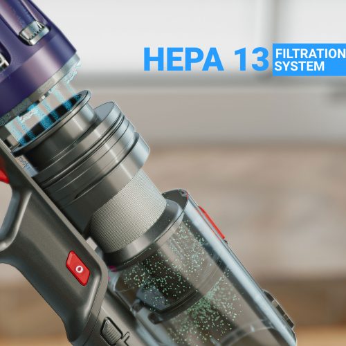Aspirator vertical 2 in 1, Rohnson M19 Mamba Force 2, motor BLDC, 415 W, 200 AW, 29.6 V, 78d B, cyclone, 0.6 L, 32 kPa, senzor de praf, autonomie 60 min