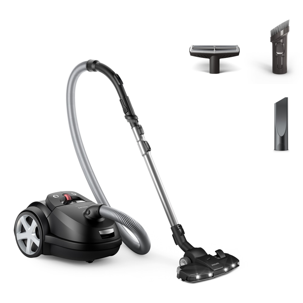 Aspirator cilindric PHILIPS XD8122/10, 900W, HEPA 13, negru, 5.4 kg, 9m cablu