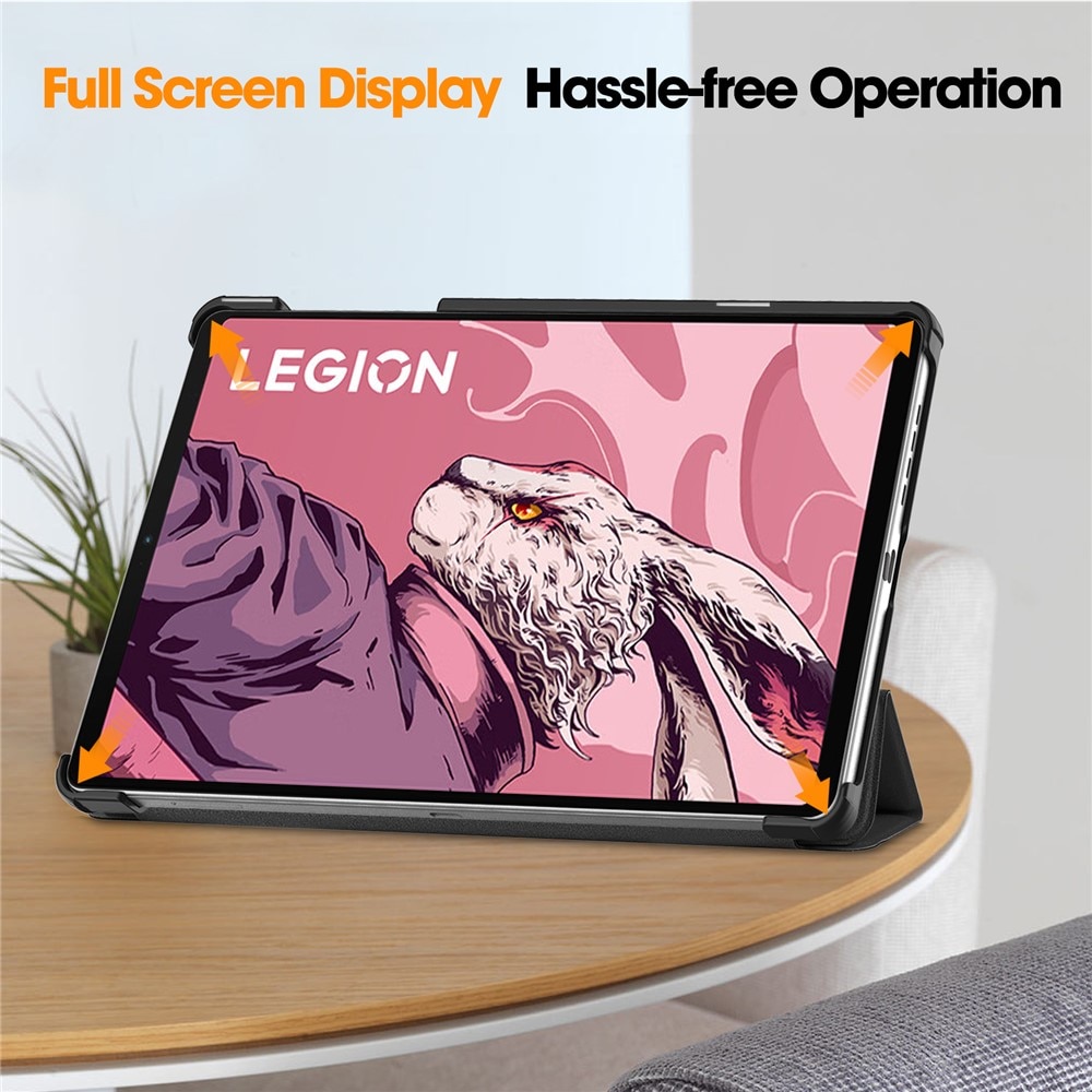 Husa tableta pentru Lenovo Legion Tab Gen 3, SKYDDAR INNOVATION, cu suport Multi-Unghi si functie Sleep/Wake, FoldPro, Negru, set cu sticker