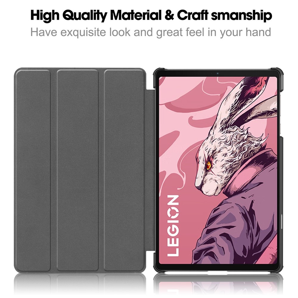 Husa tableta pentru Lenovo Legion Tab Gen 3, SKYDDAR INNOVATION, cu suport Multi-Unghi si functie Sleep/Wake, FoldPro, Negru, set cu sticker