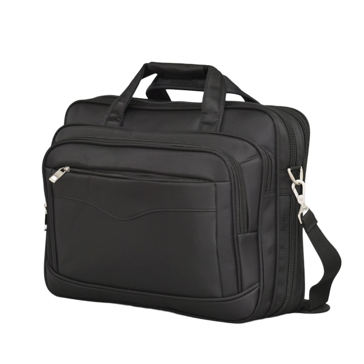 Geanta pentru laptop 3393, 15.6", 30/40/12 cm, Expander, Negru