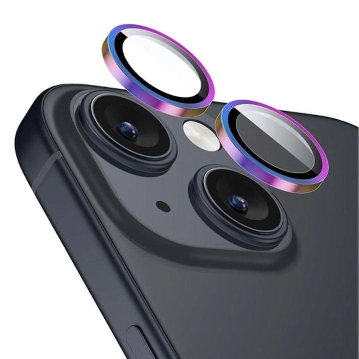Set Lentile de Protectie pentru Camera Foto compatibile cu Apple Iphone 16/16 Plus, Sticla Securizata 9H, Easy Application, Multicolor