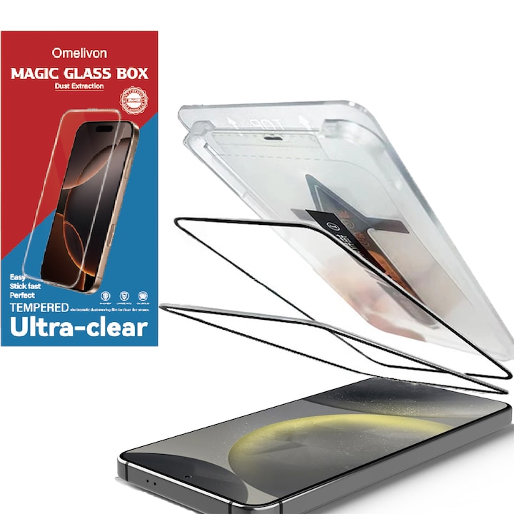 Folie sticla protectie telefon, pentru Samsung Galaxy S24 Ultra, Privacy, Full Cover, Anti Zgarieturi, Anti-amprenta, Nu se va lipi stramb, Vine cu un dispozitiv simplu de instalare pentru o pozitionare precisa