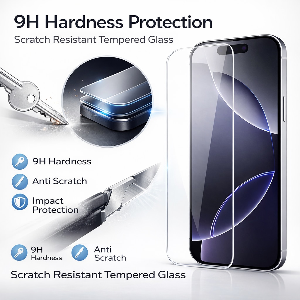 Folie din Sticla Securizata pentru iPhone 15 Set 2 Bucati HCT STYLE®, Protectie Ecran Anti-Zgarieturi, Ultra-Clara, Rezistenta