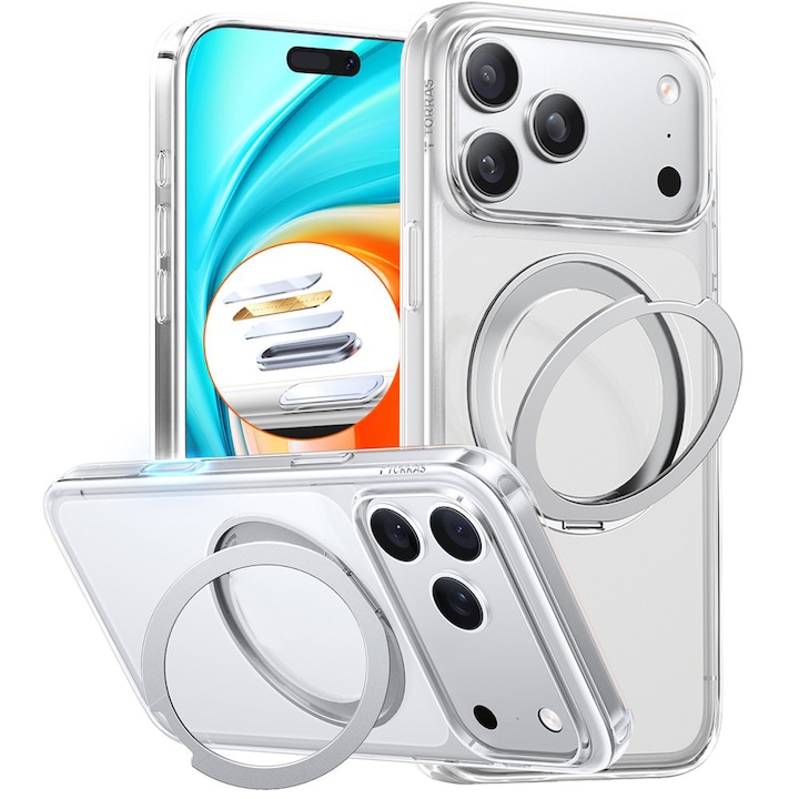 Husa pentru iPhone 17 Pro Max - Torras Ostand Pro MagSafe Series - Clear