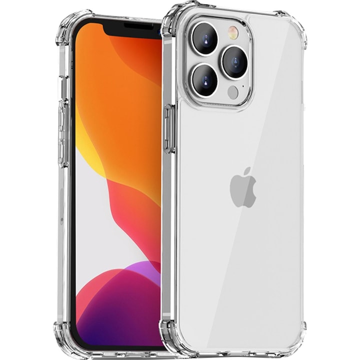 Husa protectie pentru Apple iPhone 12 Pro, Flippy, TPU, Antisoc, Protectie colturi, Rezistenta la impact, 1.5 mm, Transparenta