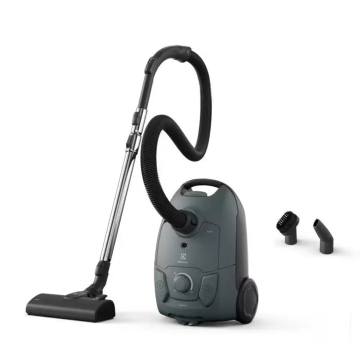 Aspirator cu sac, Electrolux, model Eb51C1Og, 2 perii, verde ocean