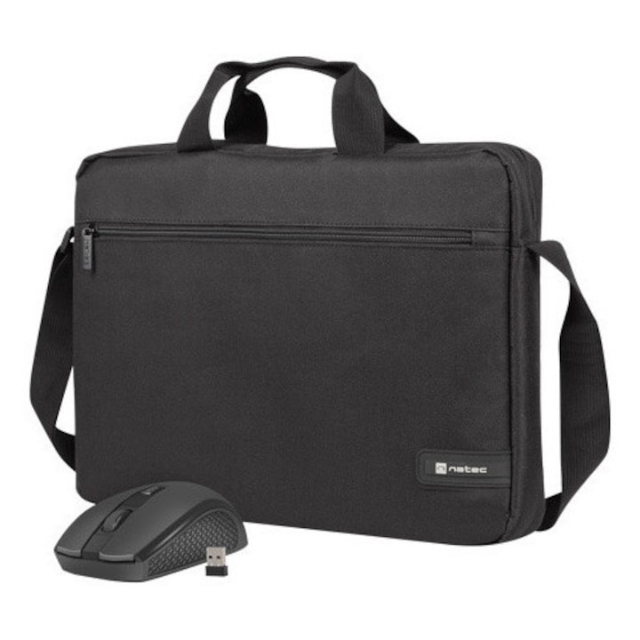 Gentă laptop Natec, poliester, 15.6", negru