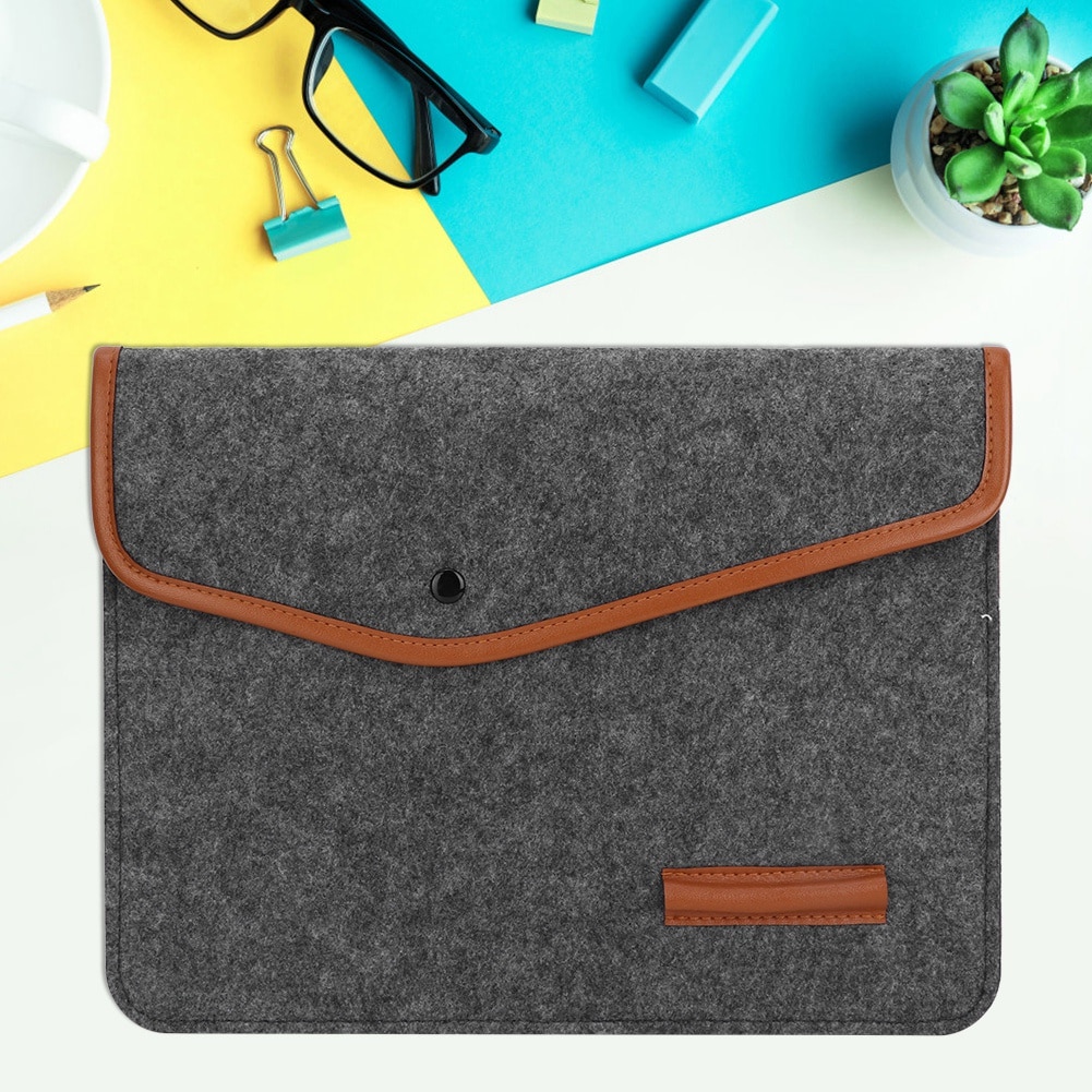 Geanta laptop din lana, BGHYHYHI, gri, 11", 24x34x2cm