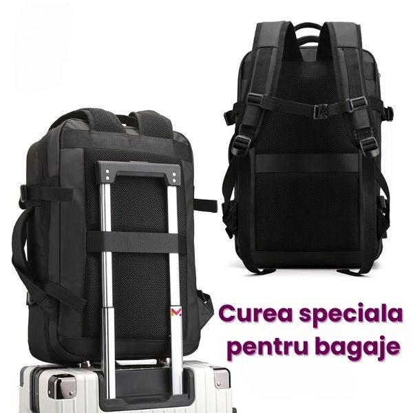 Rucsac extensibil Mercaton, compatibil cu laptop-uri pana la 17.3″, Port USB, Waterproof, Travel Size, Negru
