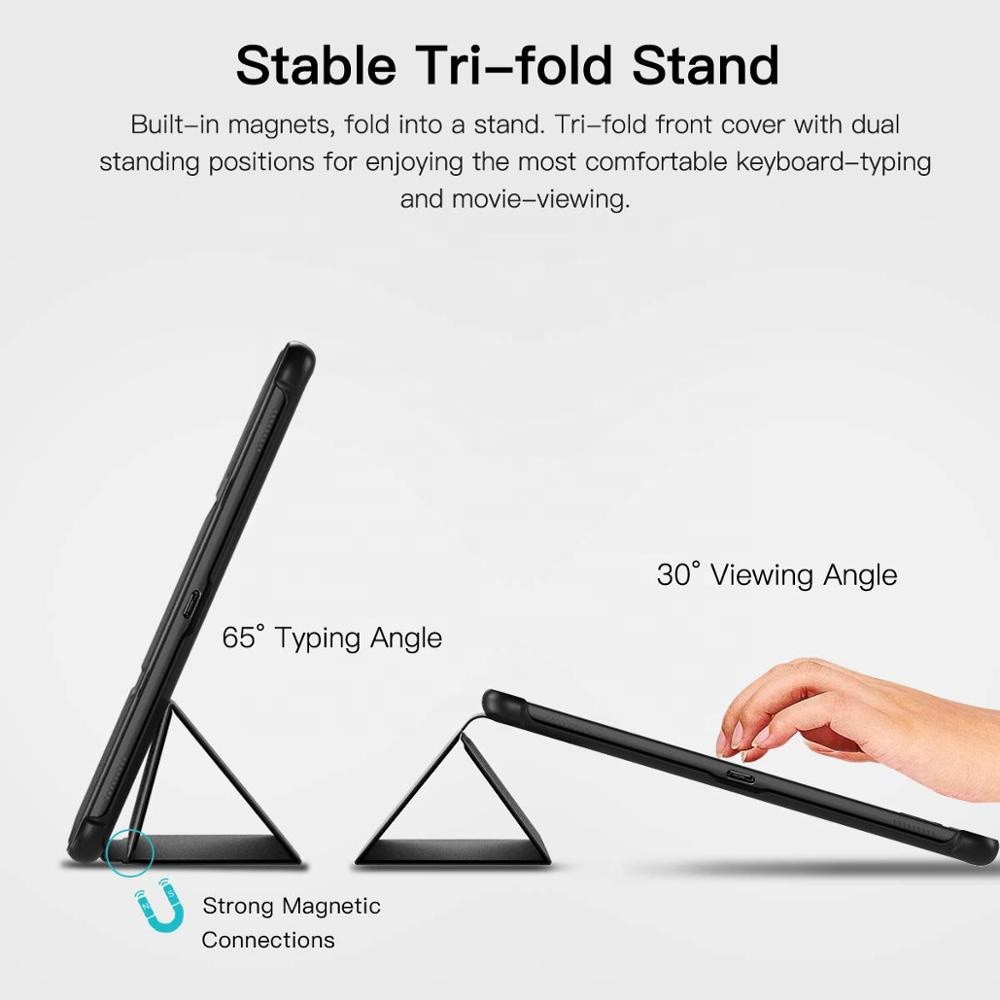 Husă tabletă Fold Pro, neagră, pentru Samsung Galaxy Tab S5e 10.5, piele ecologică, protecție 360