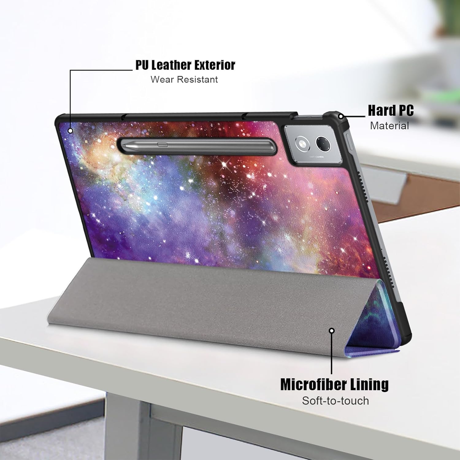 Husă tabletă, Lenovo Idea Tab Pro 12.7 inch, suport auto sleep/wake, multicolor
