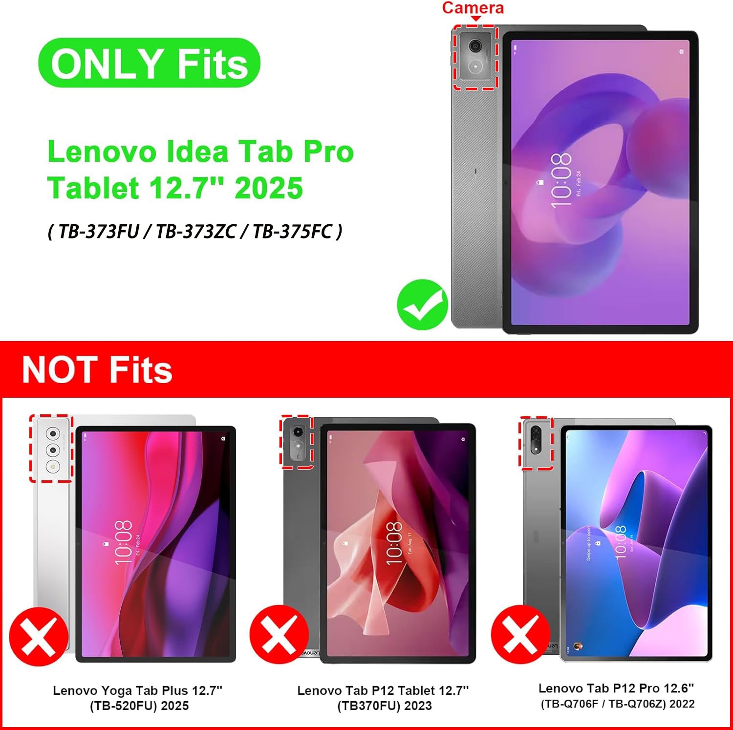 Husă tabletă, Lenovo Idea Tab Pro 12.7 inch, suport auto sleep/wake, multicolor
