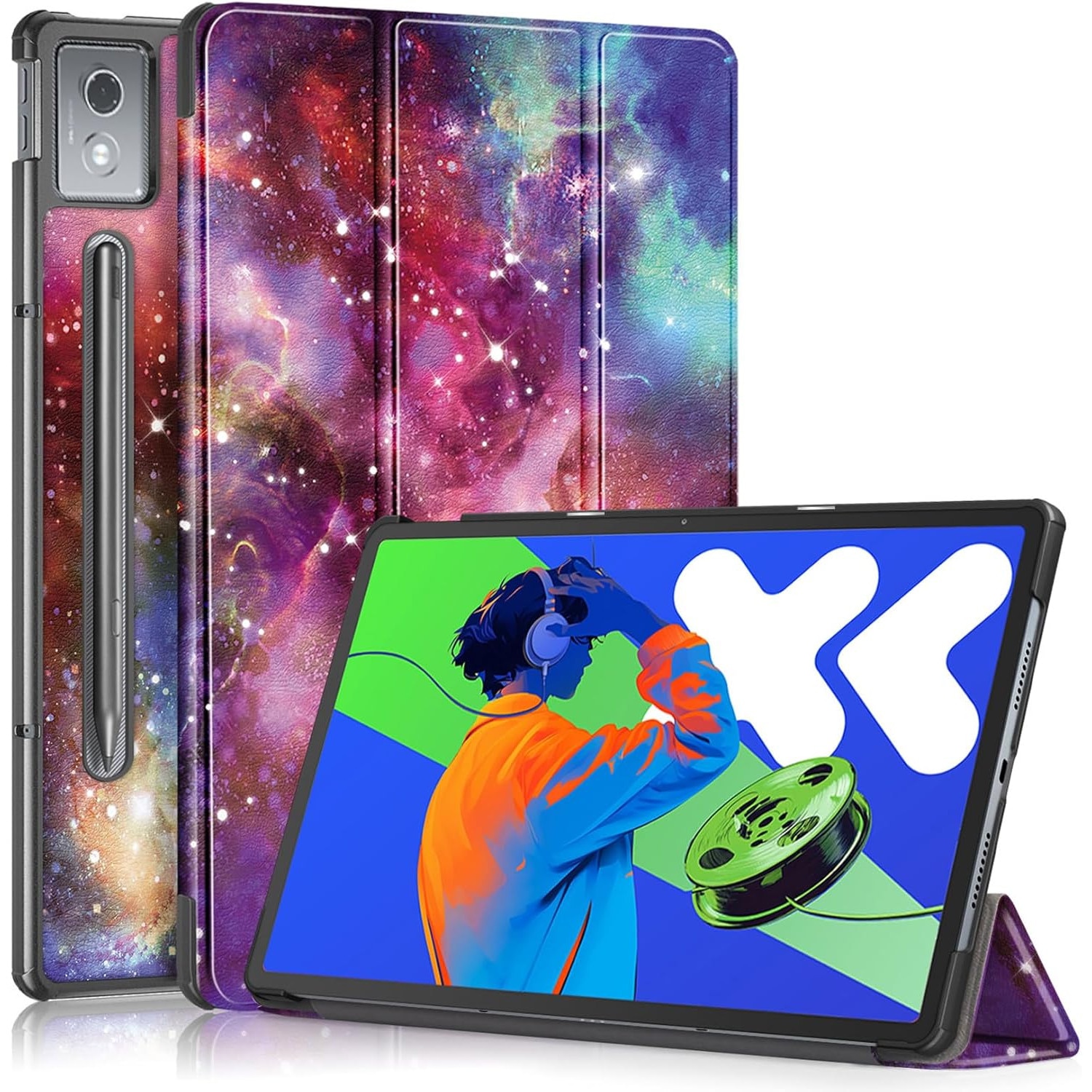 Husă tabletă, Lenovo Idea Tab Pro 12.7 inch, suport auto sleep/wake, multicolor