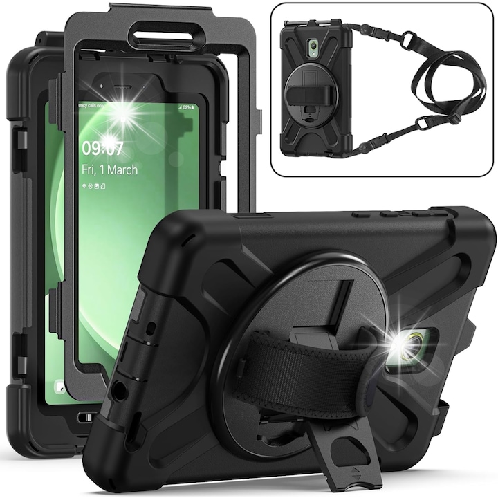 Husa pentru tableta Galaxy Tab Active 3/5, design ergonomic, protectie sporita, negru