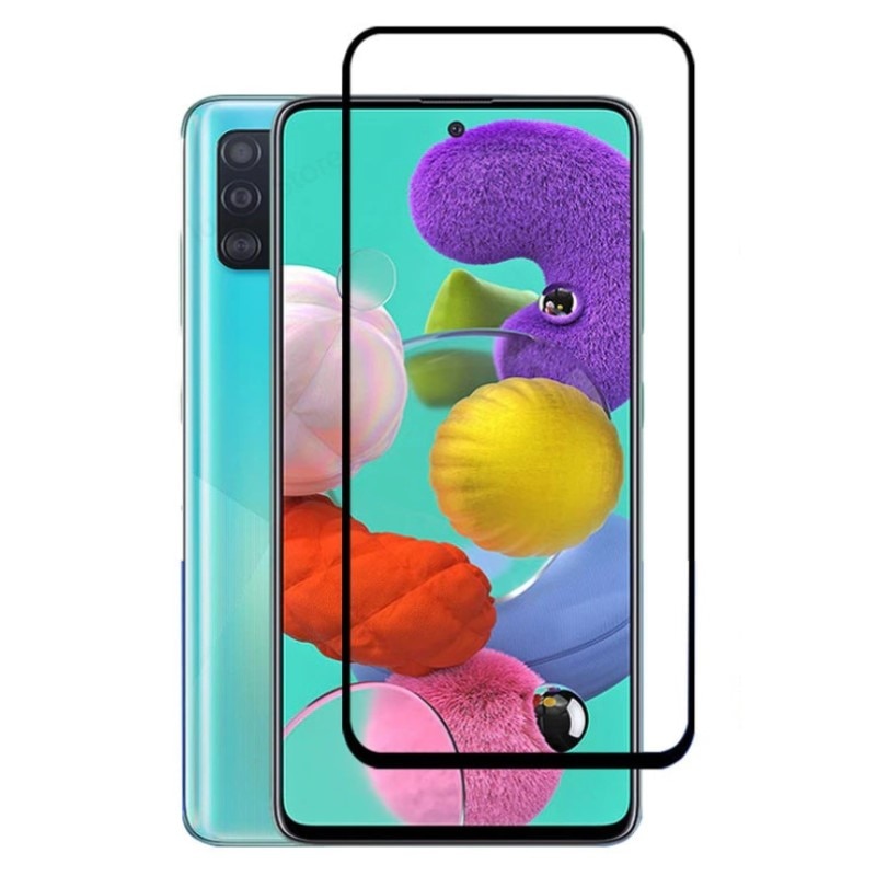Folie de Sticla 5D Tempered Glass Full Glue Negru, Acoperire Completa pentru Samsung Galaxy A51