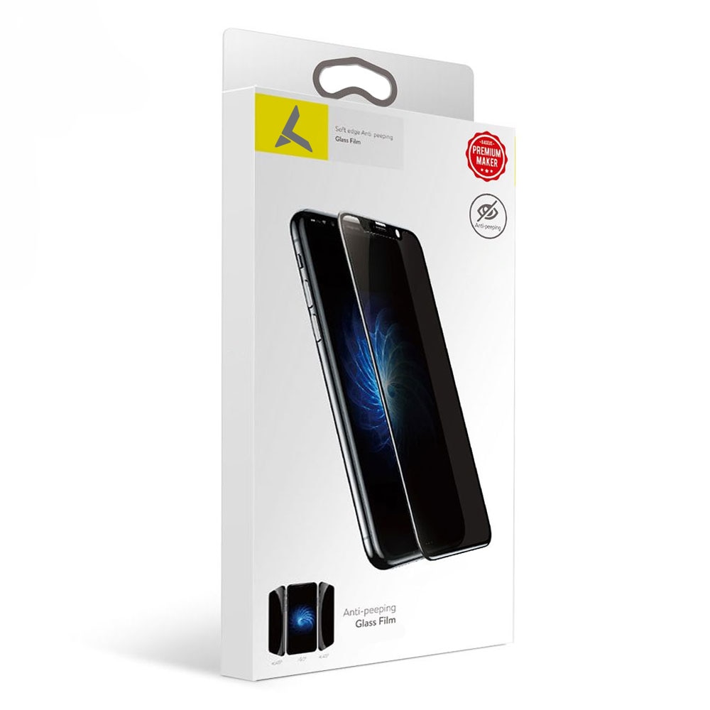 Folie de protectie PRIVACY pentru iPhone SE 2 (2020) - AntiSpy Tempered Glass 6D MX, 0.3mm, 9H, Full Screen, margini rotunjite, adeziv pe intreaga suprafata, securizata - ΛV Concept