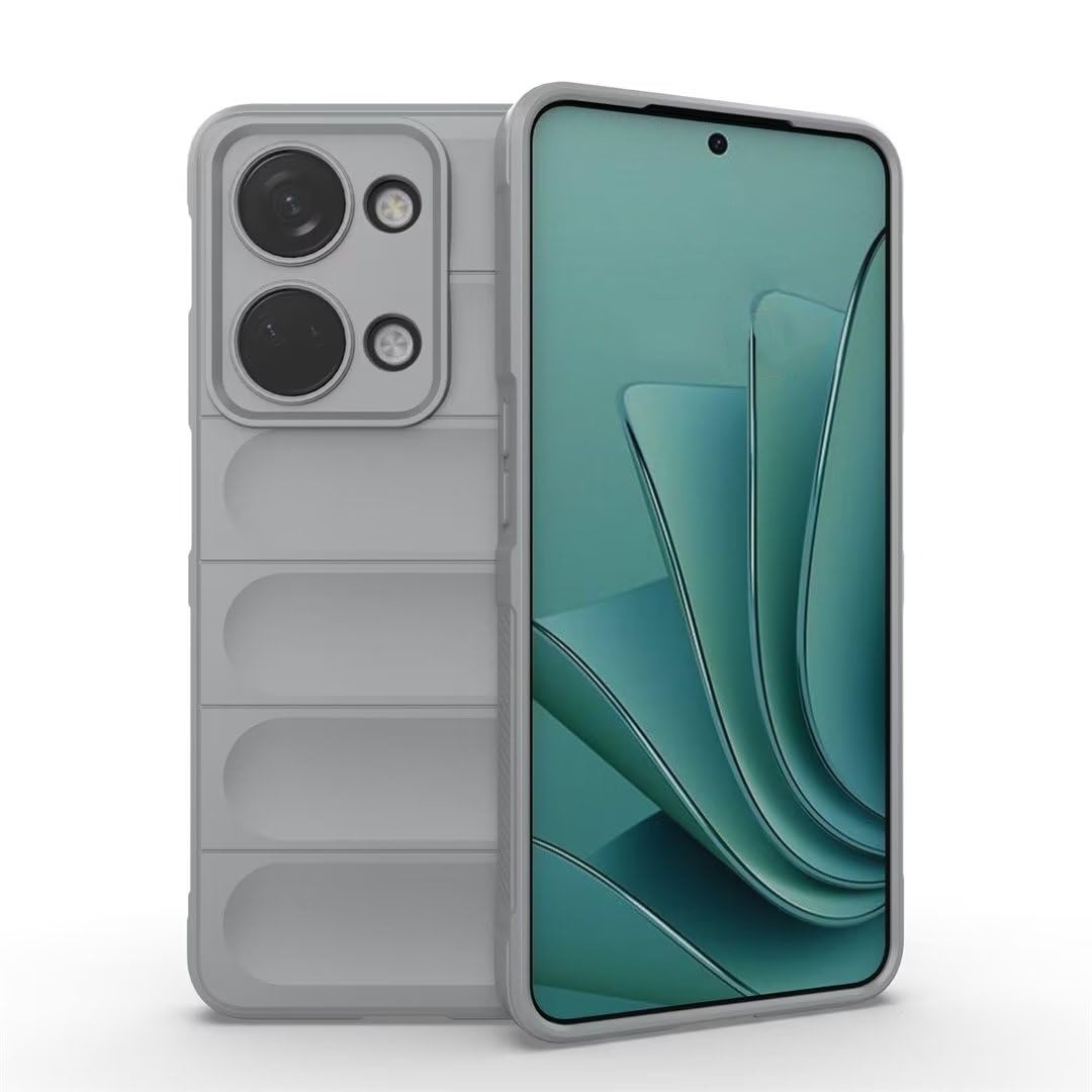 Husa telefon, pentru OnePlus Nord 3 5G Heavy Duty 3D cu dungi senzoriale Soft Silicone Full Portection Rezistent la socuri, Gri deschis